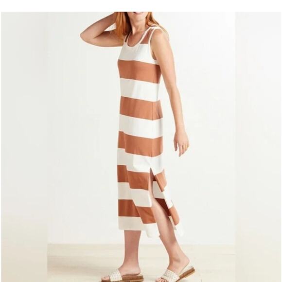 Z Supply Dress Vintage Brown & White Lida Stripe- Medium & Large NWT - Picture 4 of 8